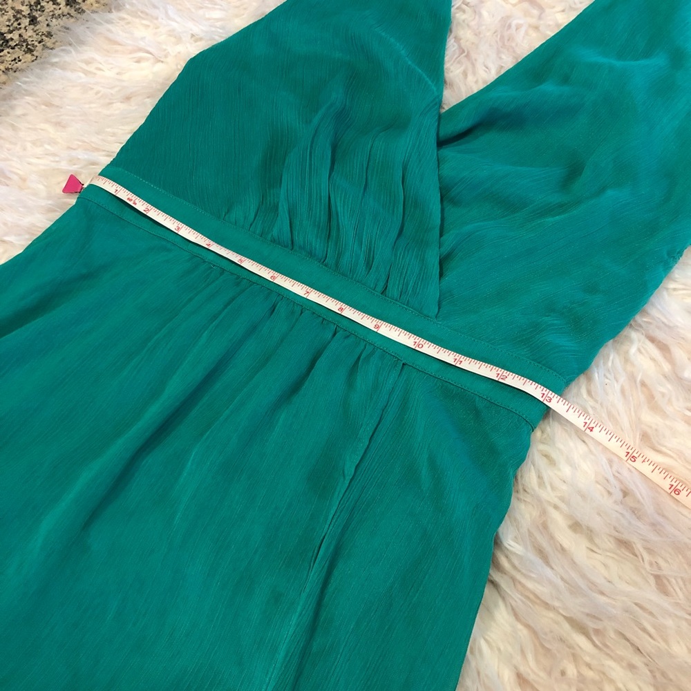 Bebe green high low halter dress, hi lo dress - Picture 5 of 7